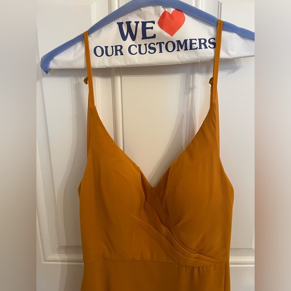 Azazie Butterscotch Yellow Davis Bridesmaid Dress Size A2 - Picture 9 of 10